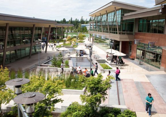 The Commons complex inside the Microsoft campus.