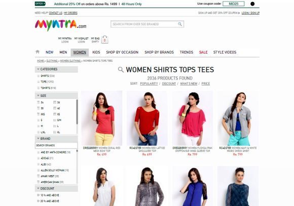 Websites like Myntra are reaching out to customers in mofussil India