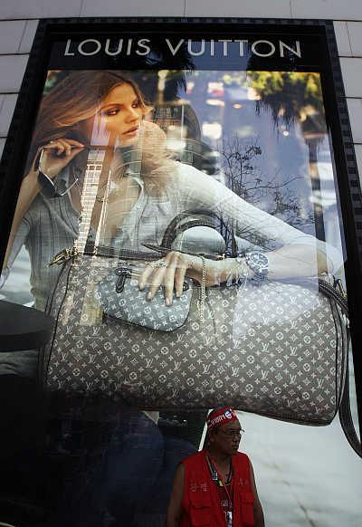 Louis Vuitton poster at a shopping mall in Bangkok, Thailand.