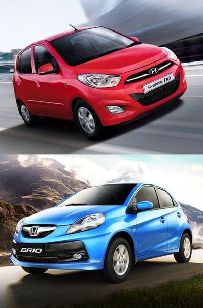 Hyundai i10 (above) and Honda Brio.