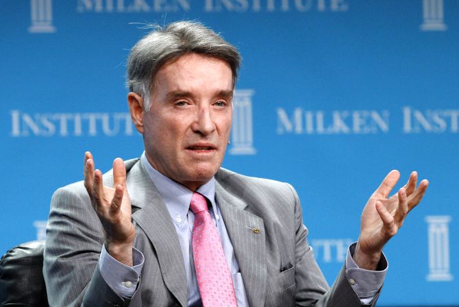 Eike Batista, Chairman and CEO of EBX Group speaks at a dinner panel discussion at the Milken Institute Global Conference in Beverly Hills, California.