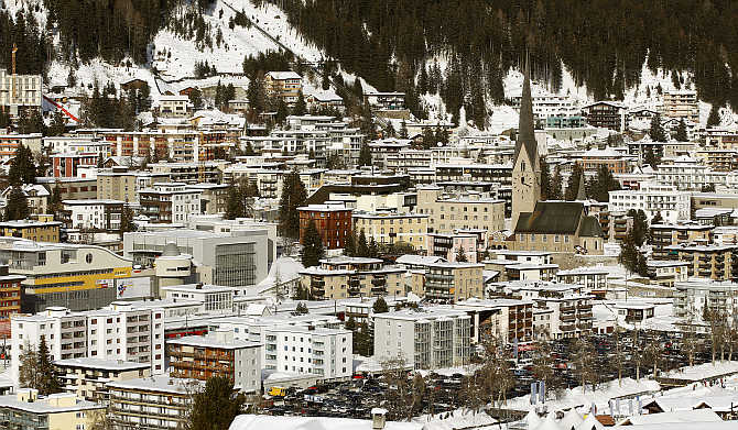 A view of the Swiss mountain resort of Davos.