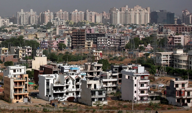 A general view of the residential apartments is pictured at Gurgaon, on the outskirts of New Delhi.