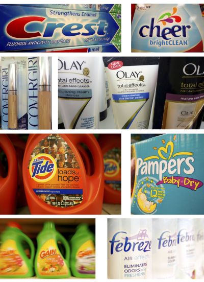 Combination photo shows various Procter & Gamble products.