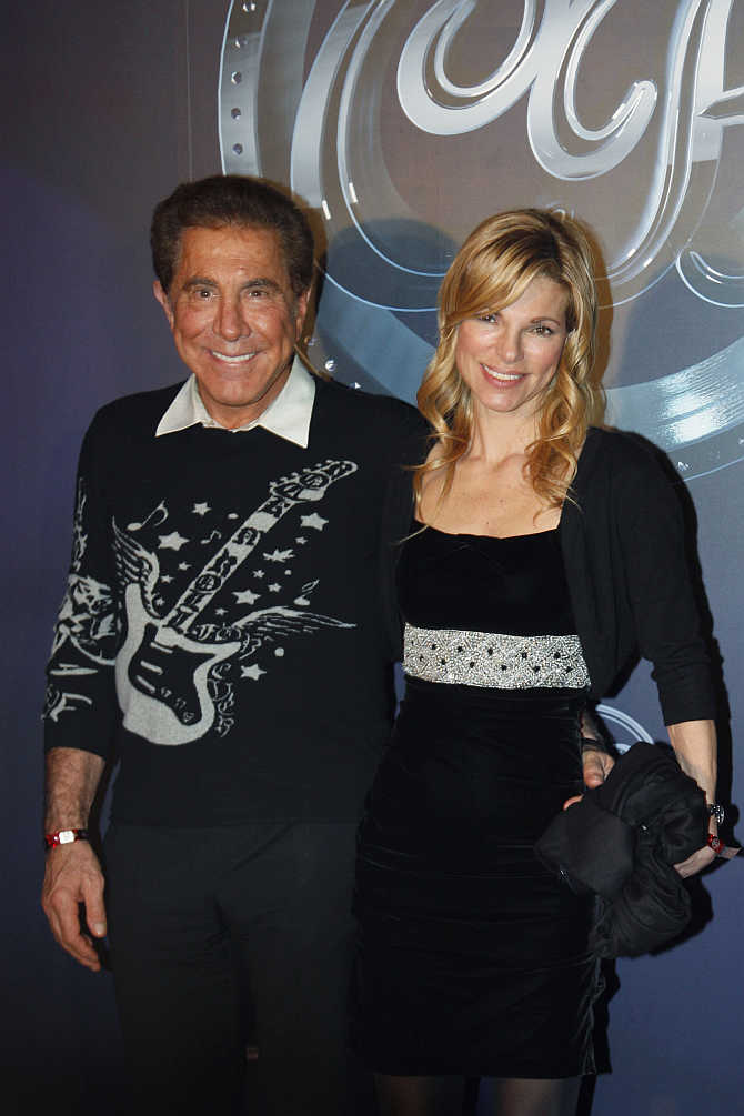 Stephen Wynn with wife Andrea Hissom in Hong Kong.