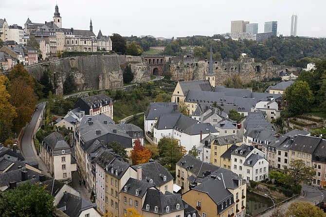 A view of Luxembourg city, Luxembourg.