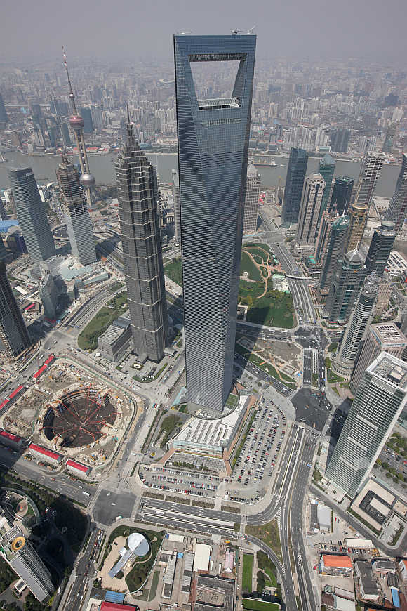 Shanghai World Financial Centre in Pudong District, Shanghai, China.