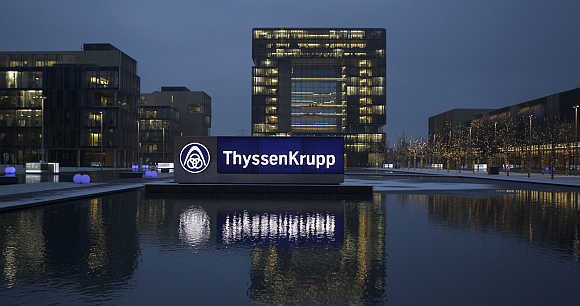 Headquarters of Germany's top steelmaker ThyssenKrupp in Essen.
