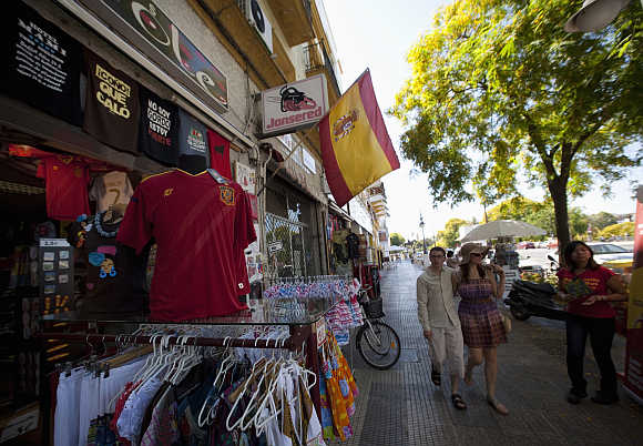 A souvenir shop in the Andalusian capital of Seville.
