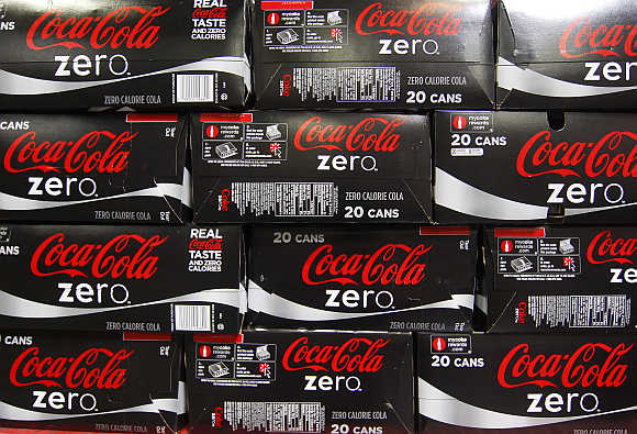 Cases of Coca-Cola zero, which will be delivered to stores, at a warehouse at the Swire Coca-Cola facility in Draper, Utah, United States.