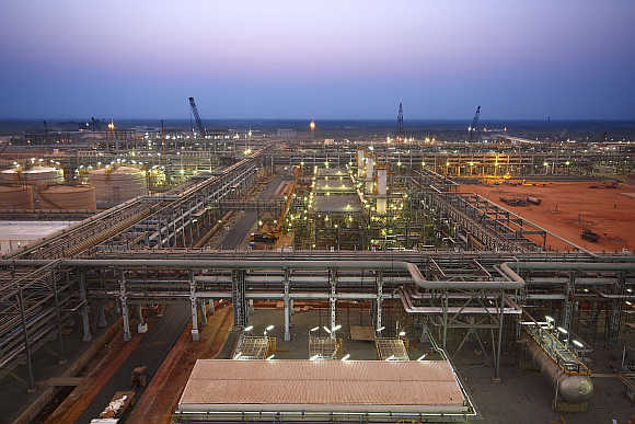 Reliance Industries KG-D6's facility in Andhra Pradesh.