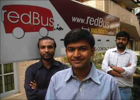The three founders of redBus.