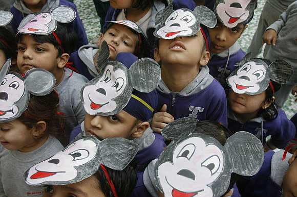Students pose in Chandigarh.