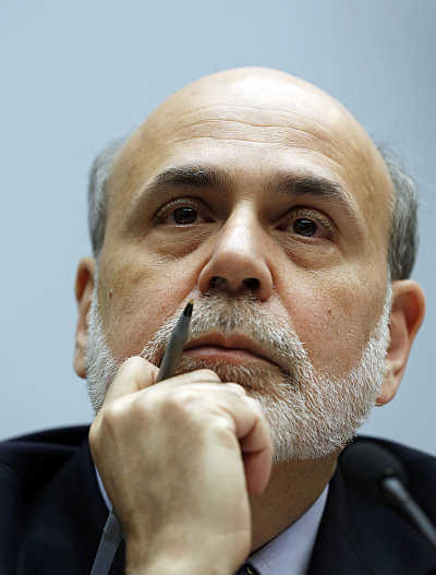 Chairman of the US Federal Reserve Ben Bernanke on Capitol Hill in Washington, DC.