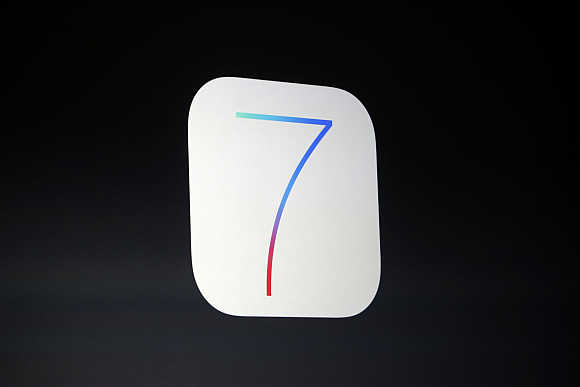 Apple iOS 7 being introduced during the Apple Worldwide Developers Conference 2013 in San Francisco, California.