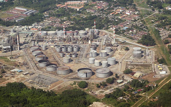 An aerial photo of the refinery complex of the Shell Refining Company Bhd in Port Dickson, Malaysia. Photo is for representation purpose only.
