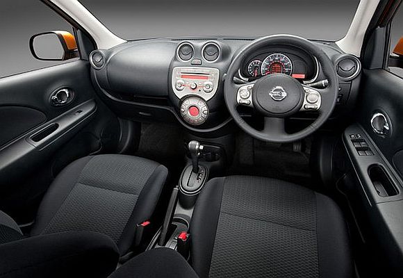 Interior of Nissan Micra.