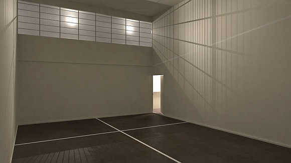 A view of the squash court.