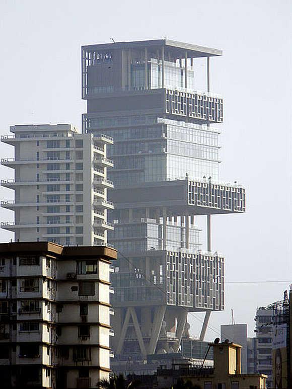 Mukesh Ambani's residence, Antilla, in Mumbai.