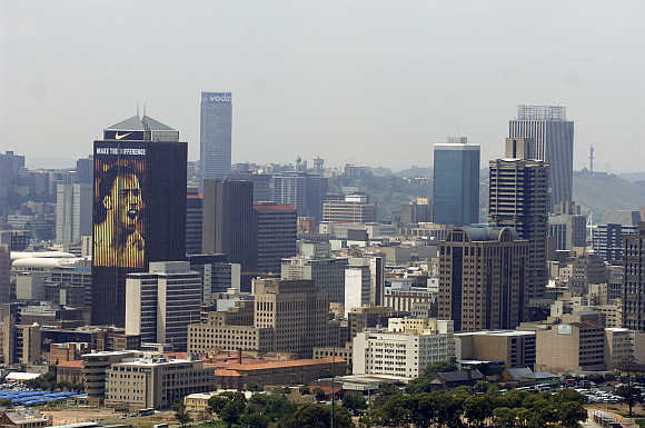 Cityscape of Johannesburg in South Africa.