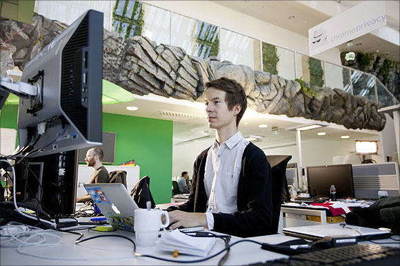 Employees work in Google's Munich office.