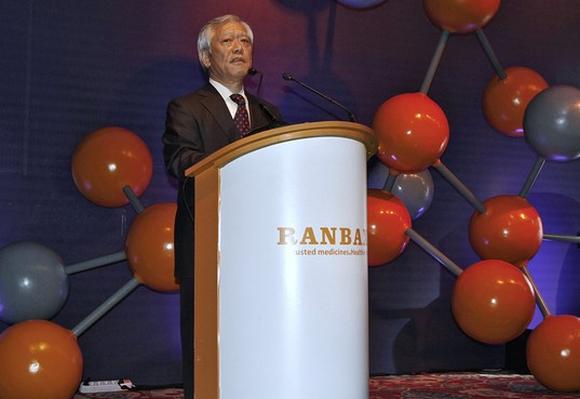 Ranbaxy Chairman Tsutomu Une speaks during a news conference in New Delhi.