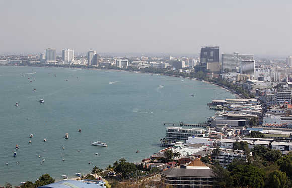A view shows the beach town of Pattaya, nearly 150km east of Bangkok, in Thailand.