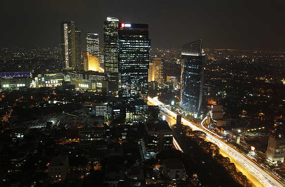 An aerial view of Indonesia's capital Jakarta.
