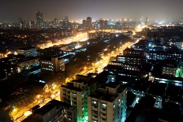 An aerial view of a central district of Mumbai.