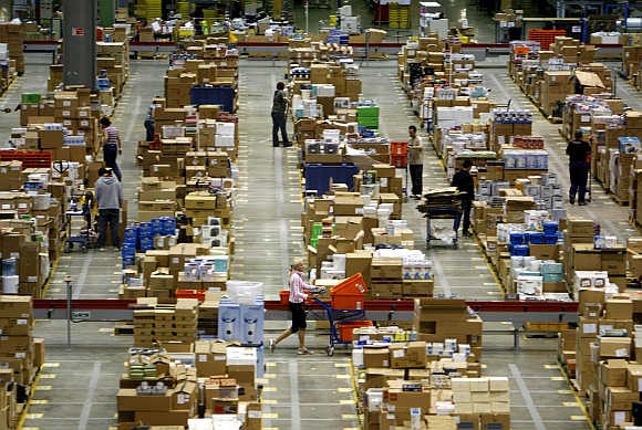 Amazon.co.uk warehouse in Milton Keynes, north of London.