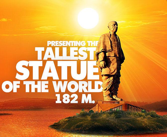 The Statue of Unity would be nearly twice as high as the Statue of Liberty