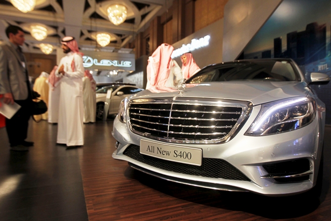 A Mercedes-Benz S400 is displayed at a luxury cars exhibition in the Saudi capital Riyadh October 29, 2013. 