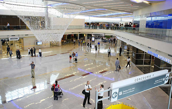 A view of Maynard H Jackson Jr. International Terminal at Hartsfield-Jackson Atlanta International Airport in Atlanta, Georgia, United States.