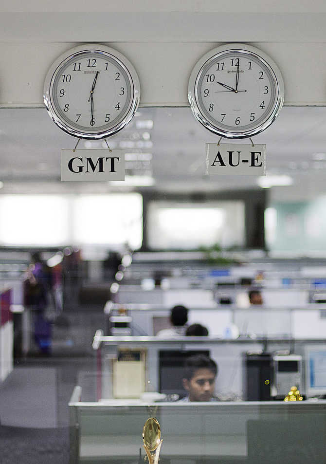 An outsourcing centre in Bangalore.