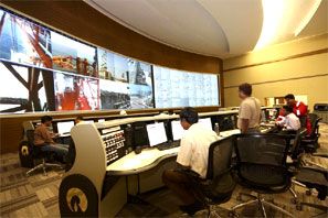 The control room of the Reliance Industries KG-D6 facility located in Andhra Pradesh. Photograph: Reuters