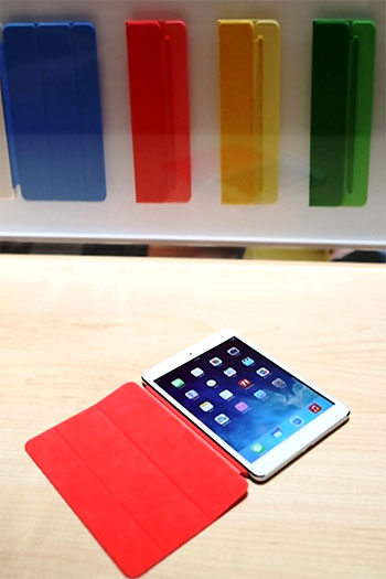 The new iPad Air is displayed during an Apple event in San Francisco, California October 22, 2013.