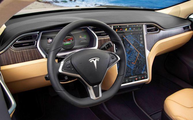 Tesla Model S interior.