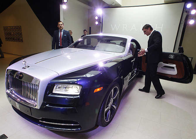 A Rolls-Royce Wraith in St Petersburg, Russia.