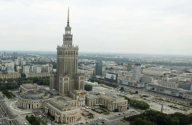 A view of capital Warsaw, Poland.
