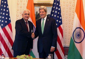 Indian Foreign Minister Salman Kurshid met US Secretary of State John Kerry in New York.