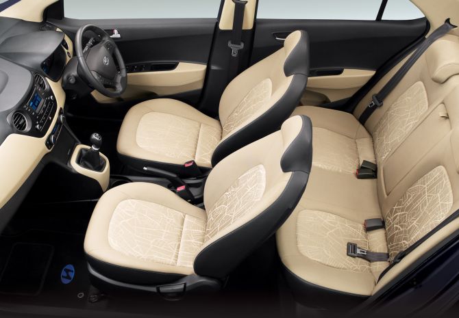 Hyundai Xcent interior.