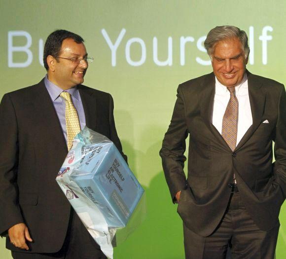 Ratan Tata, Chairman Emeritus of Tata Sons (right) seen with Cyrus Mistry, chairman, Tata Sons.