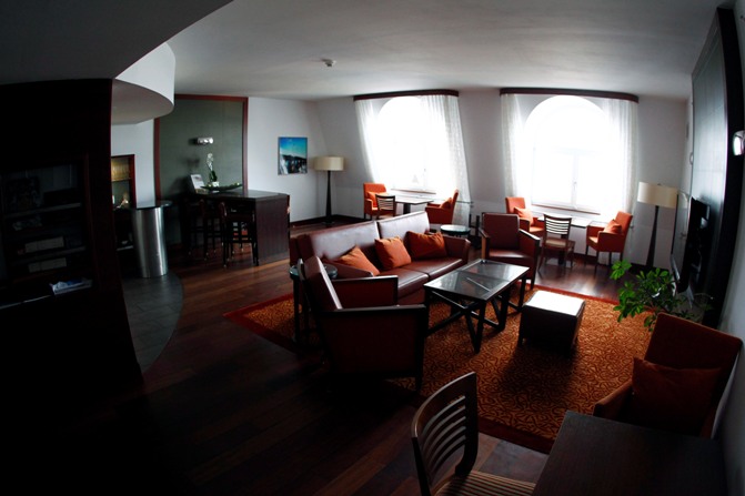 A view of an executive lounge at the Sheraton Hotel in Sopot.