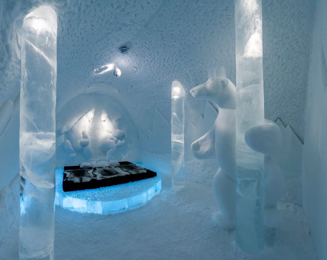 Guest accommodation at the Sweden's Ice Hotel.