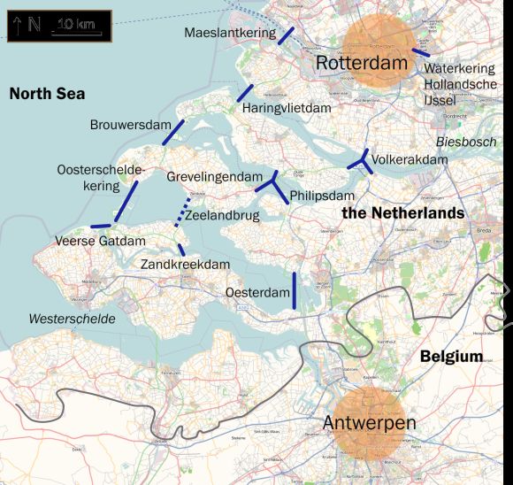 Illustration shows the vast network of Netherlands' North Sea Protection Work.