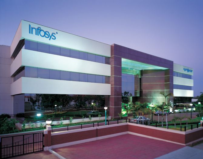 Infosys' corporate block at Bangalore where the top management offices are located.