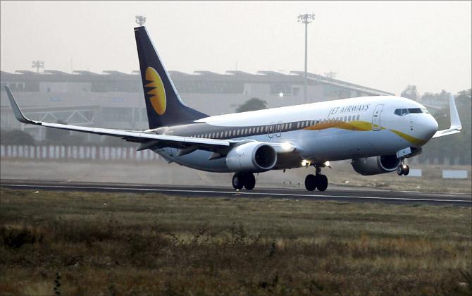 A Jet Airways aircraft.