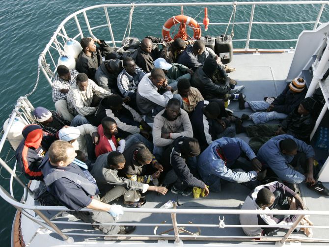 These twenty-seven would-be immigrants, who said they were from Darfur, were intercepted aboard a makeshift boat.