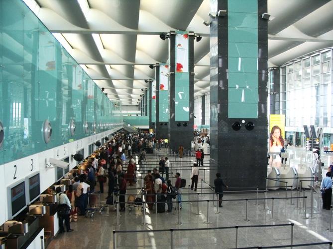 Check-in counters at Bengaluru International Airport