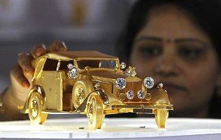 A gold car